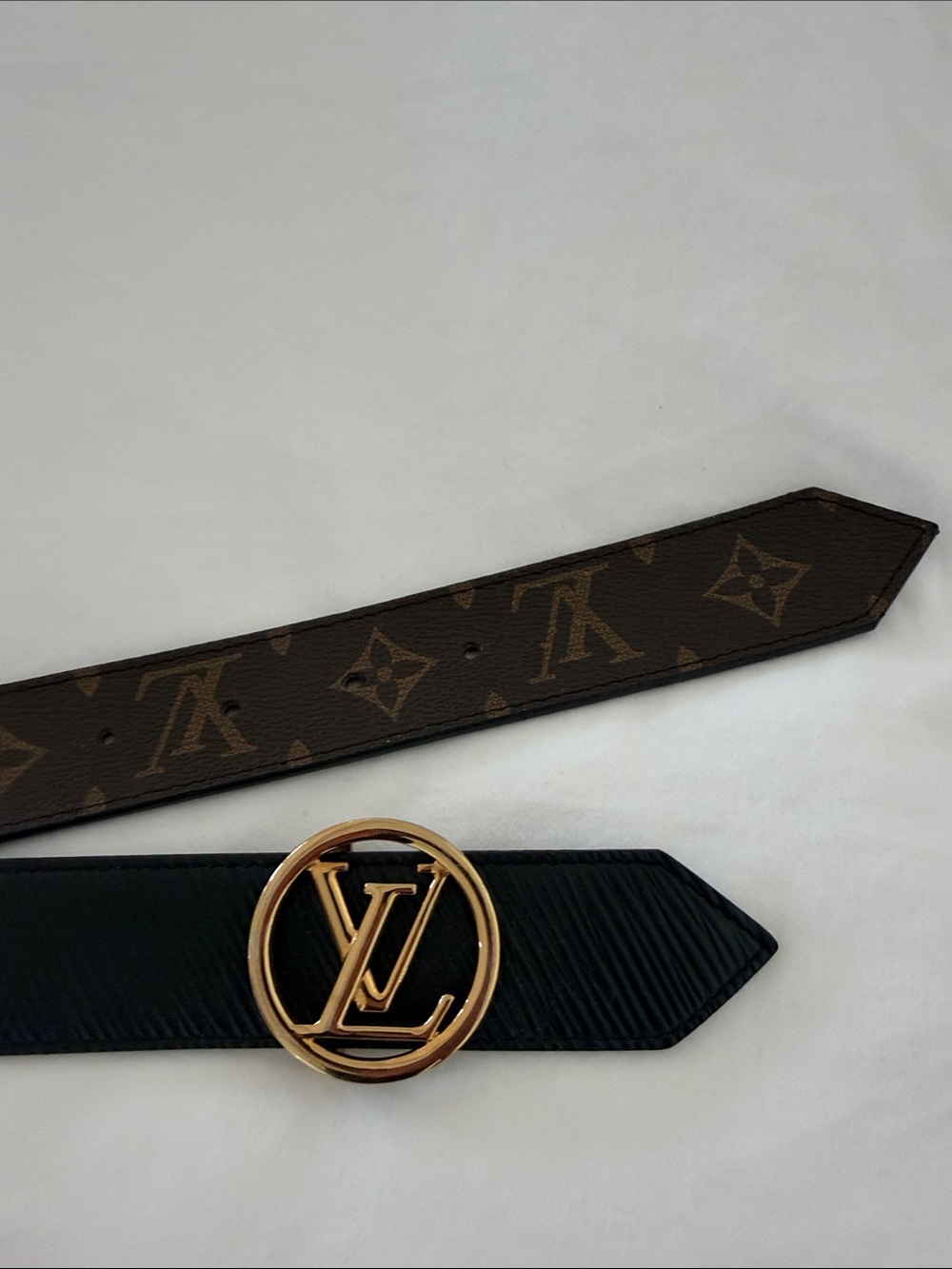 LV reversible belt Gold Logo 80